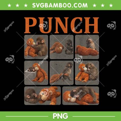 Cute Monkey Punch PNG, Punch the Baby Monkey PNG