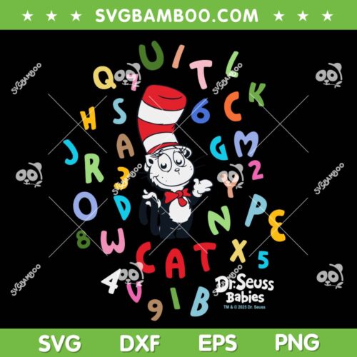 Baby Cat in The Hat SVG, Dr Seuss Cat Alphabet SVG PNG