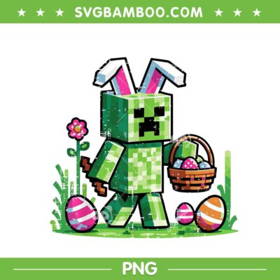 Minecraft Easter Bunny Egg PNG, Pixel Gaming Bunny Eggs Hunting PNG