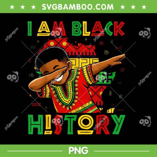 African Boys I Am Black History PNG, Dabbing Boy Black History Month PNG