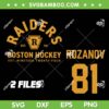 Ilya Rozanov 81 SVG PNG, Raiders Boston Hockey SVG