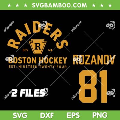 Ilya Rozanov 81 SVG PNG, Raiders Boston Hockey SVG