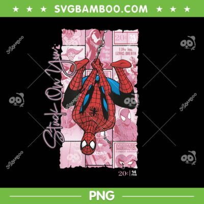 Spider-Man Stuck On You Valentine PNG, Marvel Comics Spiderman Heart PNG