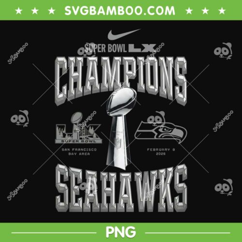 Seahawks Super Bowl LX Champions PNG, NFL Seattle Football Champs 2026 PNG