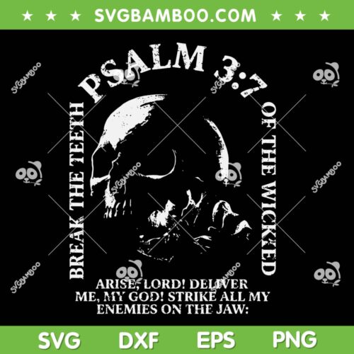Psalm 37 Skull SVG PNG, Skull Christian Religious Bible Verse SVG