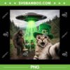 Cat Selfie with Leprechaun Bigfoot UFO PNG, Funny Cat St Patricks Day PNG