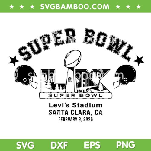 Super Bowl LX California SVG, Super Bowl 2026 Logo Black SVG PNG