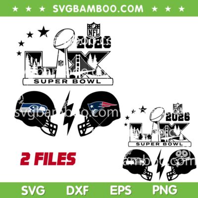Super Bowl LX 2026 SVG, Patriots vs Seahawks Super Bowl SVG PNG