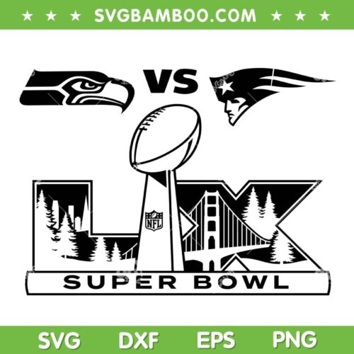 Seahawks vs Patriots Super Bowl Logo SVG, Super Bowl 2026 Logo SVG PNG