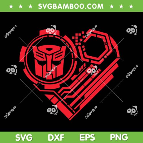 Transformers Valentine's Day SVG, Autobot Valentines Heart SVG PNG