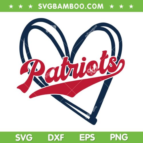 Vintage Patriots Heart SVG PNG, Go Patriots Super Bowl SVG PNG