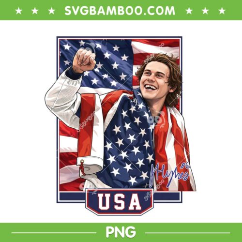 Jack Hughes USA Hockey PNG, Jack Hughes American Flag PNG