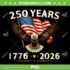 250 Years Anniversary USA Patriotic PNG, Eagle 250th Independence Day PNG