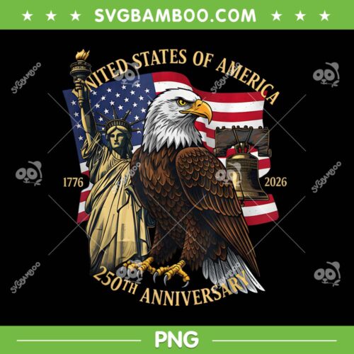 250 Years Eagle Liberty Bell PNG, 250th Birthday 2026 PNG