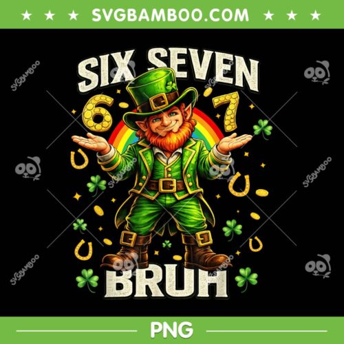 Leprechaun 67 Bruh PNG, Six Seven St Patricks Day PNG