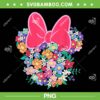Minnie Mouse Ears Colorful Flowers PNG, Disney Minnie Floral PNG