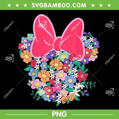 Minnie Mouse Ears Colorful Flowers PNG, Disney Minnie Floral PNG Minnie Mouse Ears Colorful Flowers PNG, Disney Minnie Floral PNG