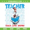 Cat in The Hat Teacher SVG PNG, Dr Seuss Cat in the Hat Reading Book SVG