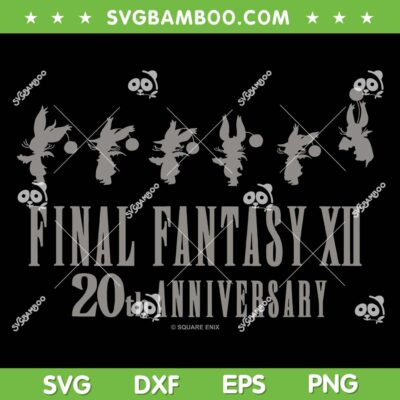 Final Fantasy XII 20th Annivasary SVG, Fantasy Collection FFXII Moogles SVG PNG Final Fantasy XII 20th Annivasary SVG, Fantasy Collection FFXII Moogles SVG PNG