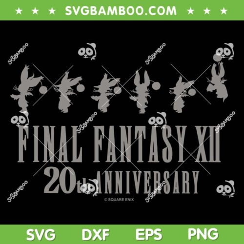 Final Fantasy XII 20th Annivasary SVG, Fantasy Collection FFXII Moogles SVG PNG
