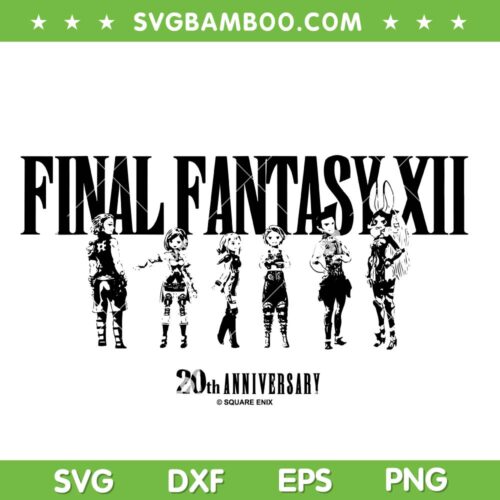 Final Fantasy XII SVG PNG, 20th Annivasary Final Fantasy SVG