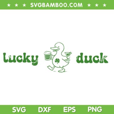 Lucky Duck St Patricks Day SVG, Funny Baby Duck Irish SVG PNG