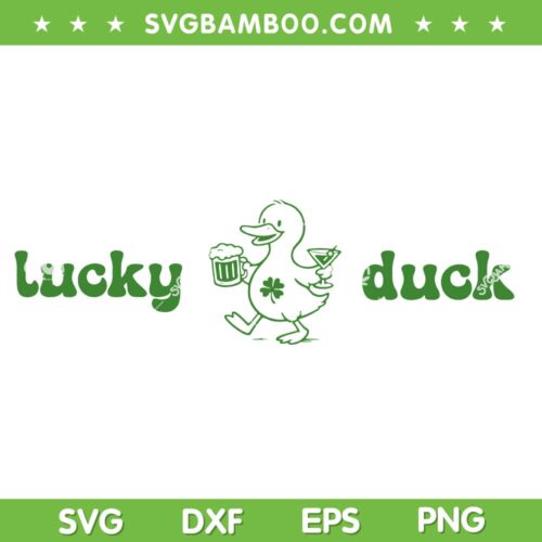 Lucky Duck St Patricks Day SVG, Funny Baby Duck Irish SVG PNG