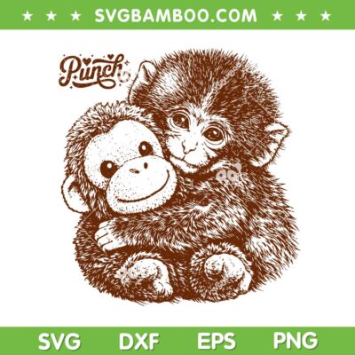 Punch Monkey with Plush Orangutan SVG, Team Punch SVG PNG