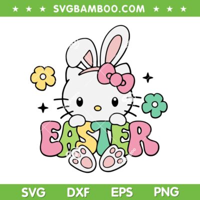 Hello Kitty Easter SVG, Sanrio Kitty Cat Bunny SVG PNG