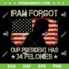 Iran Forgot Our President Has 34 Felonies SVG, Trump Vintage US Flag SVG PNG Iran Forgot Our President Has 34 Felonies SVG, Trump Vintage US Flag SVG PNG