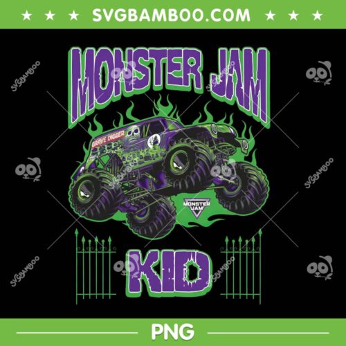 Monster Jam Grave Digger Kid PNG, Family Motorsports PNG