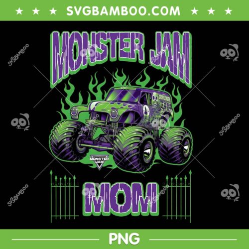 Monster Jam Grave Digger Mom PNG, Mothers Day Family Grave Digger PNG