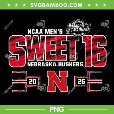 Nebraska Cornhuskers March Madness 2026 PNG, Men's Basketball Sweet 16 PNG Nebraska Cornhuskers March Madness 2026 PNG, Men's Basketball Sweet 16 PNG