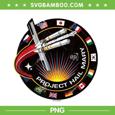 Project Hail Mary PNG, Spaceship Mission Badge Poster PNG