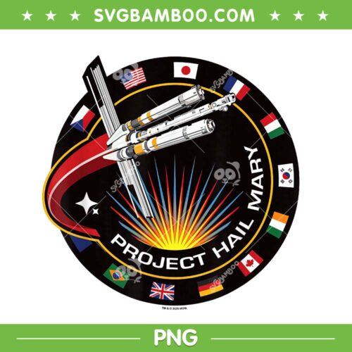 Project Hail Mary PNG, Spaceship Mission Badge Poster PNG
