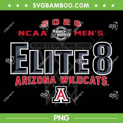 Arizona Wildcats Elite 8 PNG, 2026 Men's March Madness Basketball PNG