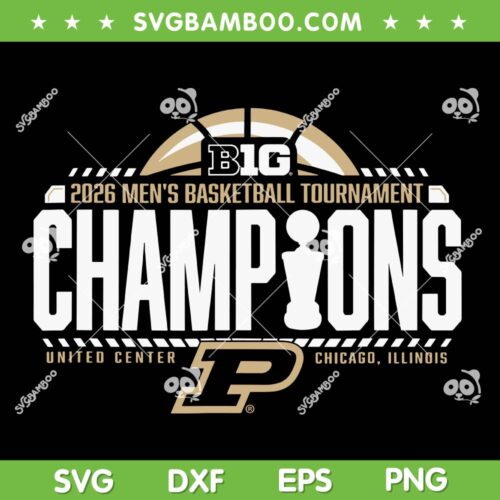 Purdue Boilermakers Big Ten Champions 2026 SVG, Men's Basketball Purdue Football Champs SVG