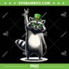 Feral and Free St Patrick's Day PNG, Funny Raccoon Shamrock PNG