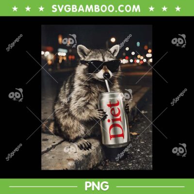 Raccoon Coca Diet PNG, Funny Raccoon Drinking Diet Soda PNG