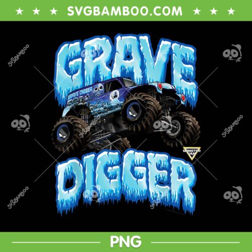 Grave Digger Ice Cold Truck PNG, Monster Jam Grave Digger Truck PNG