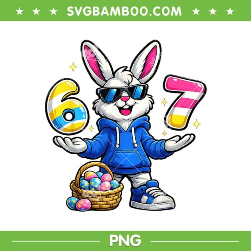 Easter Bunny Six Seven PNG, Cool Bunny Basket Stuffers 67 PNG