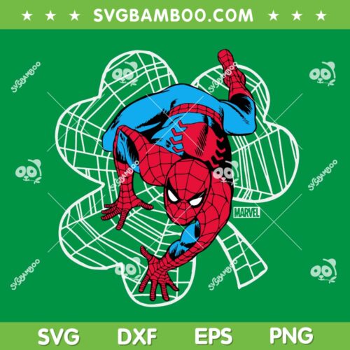 Spider Man Web Shamrock SVG PNG, Spiderman St Patrick's Day SVG