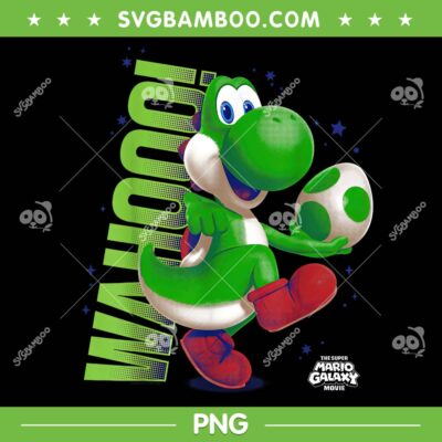 Super Mario Galaxy Movie Yoshi PNG, Mario Yoshi Wahooo PNG