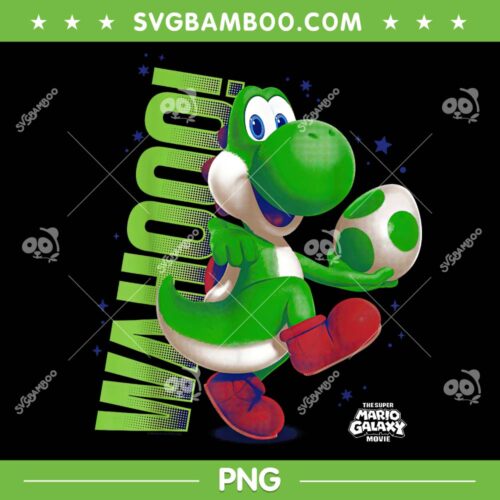 Super Mario Galaxy Movie Yoshi PNG, Mario Yoshi Wahooo PNG