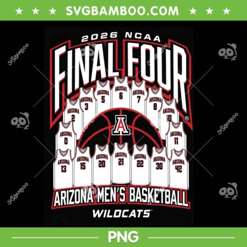 Arizona Men's Basketball Final Four PNG, 2026 NCAA Arizona Wildcats PNG