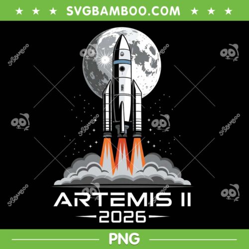 Artemis II Back to the Moon PNG, American Rocket 2026 Artemis II PNG