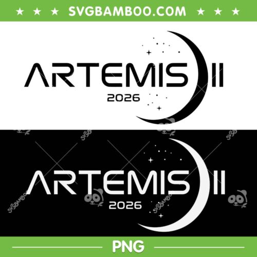 Artemis II 2026 SVG, Artemis Launch to The Moon SVG, Space Mission 2026 DXF SVG PNG EPS