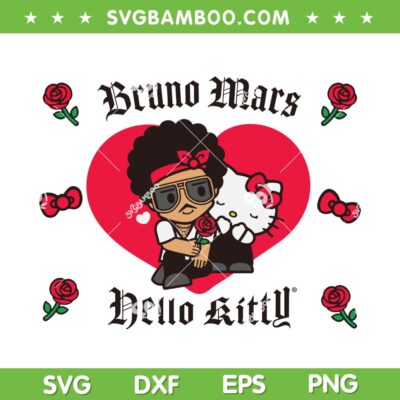 Bruno Mars Hello Kitty SVG, Bruno The Romantic Tour SVG PNG Bruno Mars Hello Kitty SVG, Bruno The Romantic Tour SVG PNG