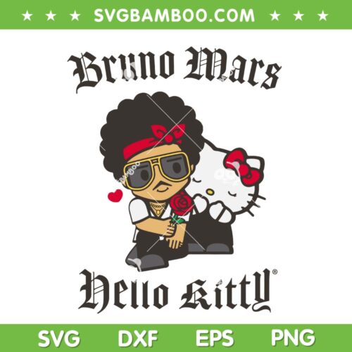 Bruno Mars Romantic Tour SVG, Bruno Mars Hello Kitty SVG PNG