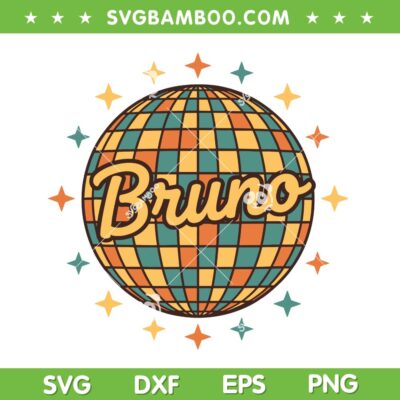 Bruno Retro Disco SVG, Bruno Name Vintage 70S SVG PNG